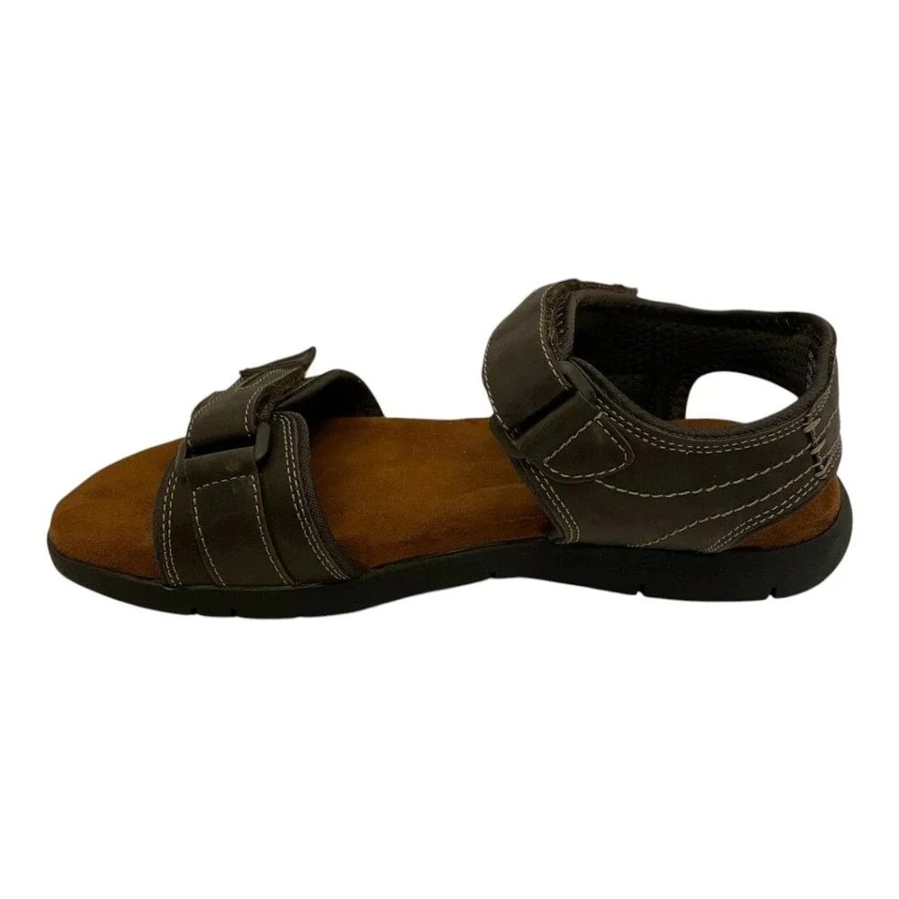 Nunn Bush Men's Rio Grande Two Strap Memory Foam Comfort Sandal Size 10W Brown
